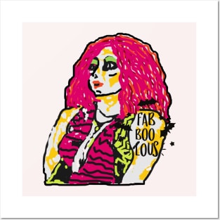 Fabboolous halloween girl calaca style with pink hair, big eyes, pink dress Posters and Art